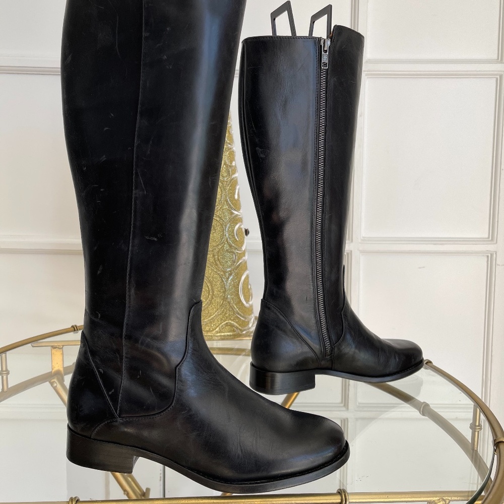 Frye Carson Tall Side Zip Leather Boots 6